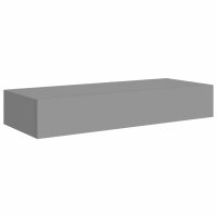 vidaXL Wand-Schubladenregal Grau 60x23,5x10 cm MDF