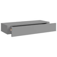 vidaXL Wand-Schubladenregal Grau 60x23,5x10 cm MDF