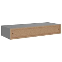 vidaXL Wand-Schubladenregal Grau 60x23,5x10 cm MDF