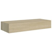 vidaXL Wand-Schubladenregale 2 Stk. Eichenoptik 60x23,5x10 cm MDF