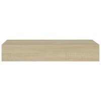 vidaXL Wand-Schubladenregale 2 Stk. Eichenoptik 60x23,5x10 cm MDF