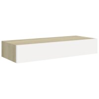 vidaXL Wand-Schubladenregale 2 Stk. Eiche und Wei&szlig; 60x23,5x10 cm MDF