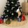vidaXL Luxus-Weihnachtsbaumdecke mit Socke Gelb 90 cm Stoff