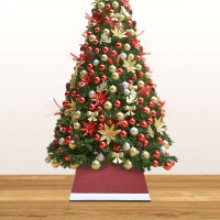 vidaXL Weihnachtsbaumrock Rot und Wei&szlig; 48x48x25 cm