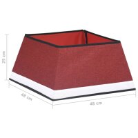 vidaXL Weihnachtsbaumrock Rot und Weiß 48x48x25 cm