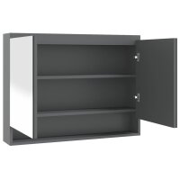 vidaXL Spiegelschrank fürs Bad 80x15x60 cm MDF Grau