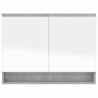 vidaXL Spiegelschrank f&uuml;rs Bad 80x15x60 cm MDF Betongrau