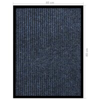 vidaXL Fußmatte Gestreift Blau 60x80 cm