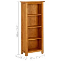 vidaXL B&uuml;cherregal 4 F&auml;cher 45x22x110 cm Massivholz Eiche