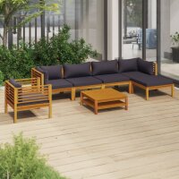 vidaXL 7-tlg. Garten-Lounge-Set mit Auflage Massivholz...