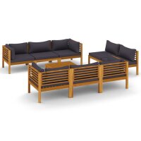 vidaXL 9-tlg. Garten-Lounge-Set mit Kissen Massivholz Akazie