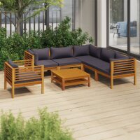 vidaXL 7-tlg. Garten-Lounge-Set mit Auflage Massivholz...