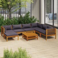 vidaXL 8-tlg. Garten-Lounge-Set mit Auflage Massivholz...