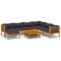 vidaXL 8-tlg. Garten-Lounge-Set mit Auflage Massivholz...