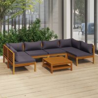 vidaXL 7-tlg. Garten-Lounge-Set mit Auflage Massivholz...