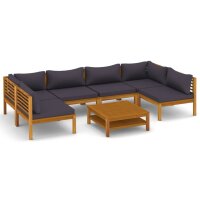 vidaXL 7-tlg. Garten-Lounge-Set mit Auflage Massivholz...