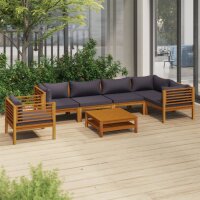 vidaXL 7-tlg. Garten-Lounge-Set mit Auflage Massivholz...