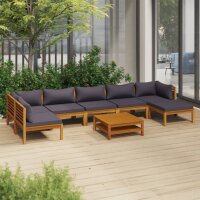 vidaXL 8-tlg. Garten-Lounge-Set mit Auflage Massivholz...