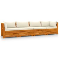 vidaXL 4-Sitzer-Gartensofa mit Kissen Massivholz Akazie