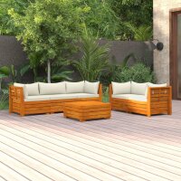 vidaXL 6-tlg. Garten-Lounge-Set mit Kissen Massivholz Akazie