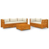 vidaXL 6-tlg. Garten-Lounge-Set mit Kissen Massivholz Akazie