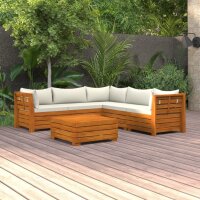 vidaXL 6-tlg. Garten-Lounge-Set mit Kissen Massivholz Akazie