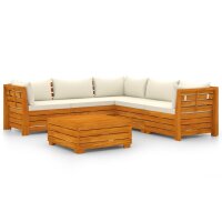 vidaXL 6-tlg. Garten-Lounge-Set mit Kissen Massivholz Akazie