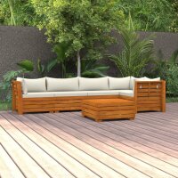 vidaXL 6-tlg. Garten-Lounge-Set mit Kissen Massivholz Akazie