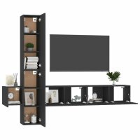 vidaXL 5-tlg. TV-Schrank-Set Schwarz Holzwerkstoff