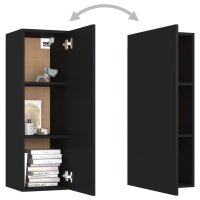 vidaXL 5-tlg. TV-Schrank-Set Schwarz Holzwerkstoff