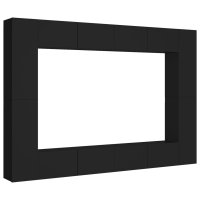 vidaXL 8-tlg. TV-Schrank-Set Schwarz Holzwerkstoff