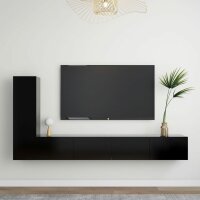 vidaXL 3-tlg. TV-Schrank-Set Schwarz Holzwerkstoff