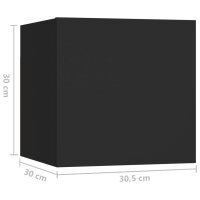 vidaXL 6-tlg. TV-Schrank-Set Schwarz Holzwerkstoff