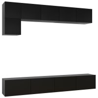 vidaXL 5-tlg. TV-Schrank-Set Schwarz Holzwerkstoff