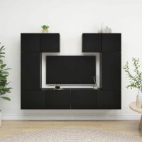 vidaXL 6-tlg. TV-Schrank-Set Schwarz Holzwerkstoff