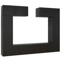 vidaXL 6-tlg. TV-Schrank-Set Schwarz Holzwerkstoff