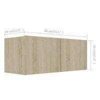 vidaXL 4-tlg. TV-Schrank-Set Sonoma-Eiche Holzwerkstoff