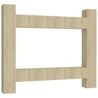 vidaXL 8-tlg. TV-Schrank-Set Sonoma-Eiche Holzwerkstoff