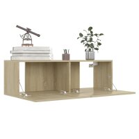 vidaXL 4-tlg. TV-Schrank-Set Sonoma-Eiche Holzwerkstoff