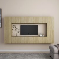 vidaXL 8-tlg. TV-Schrank-Set Sonoma-Eiche Holzwerkstoff