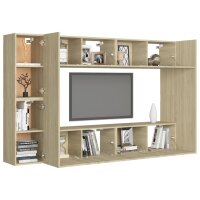 vidaXL 8-tlg. TV-Schrank-Set Sonoma-Eiche Holzwerkstoff