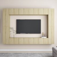 vidaXL 8-tlg. TV-Schrank-Set Sonoma-Eiche Holzwerkstoff