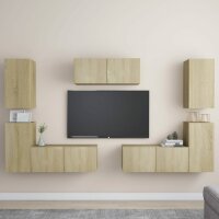 vidaXL 7-tlg. TV-Schrank-Set Sonoma-Eiche Holzwerkstoff