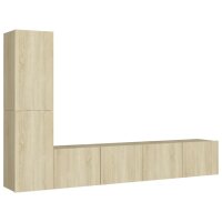 vidaXL 4-tlg. TV-Schrank-Set Sonoma-Eiche Holzwerkstoff