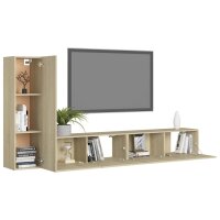 vidaXL 3-tlg. TV-Schrank-Set Sonoma-Eiche Holzwerkstoff