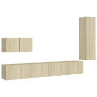 vidaXL 4-tlg. TV-Schrank-Set Sonoma-Eiche Holzwerkstoff