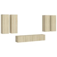 vidaXL 6-tlg. TV-Schrank-Set Sonoma-Eiche Holzwerkstoff