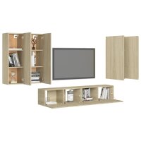 vidaXL 6-tlg. TV-Schrank-Set Sonoma-Eiche Holzwerkstoff