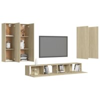 vidaXL 6-tlg. TV-Schrank-Set Sonoma-Eiche Holzwerkstoff