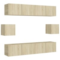 vidaXL 6-tlg. TV-Schrank-Set Sonoma-Eiche Holzwerkstoff